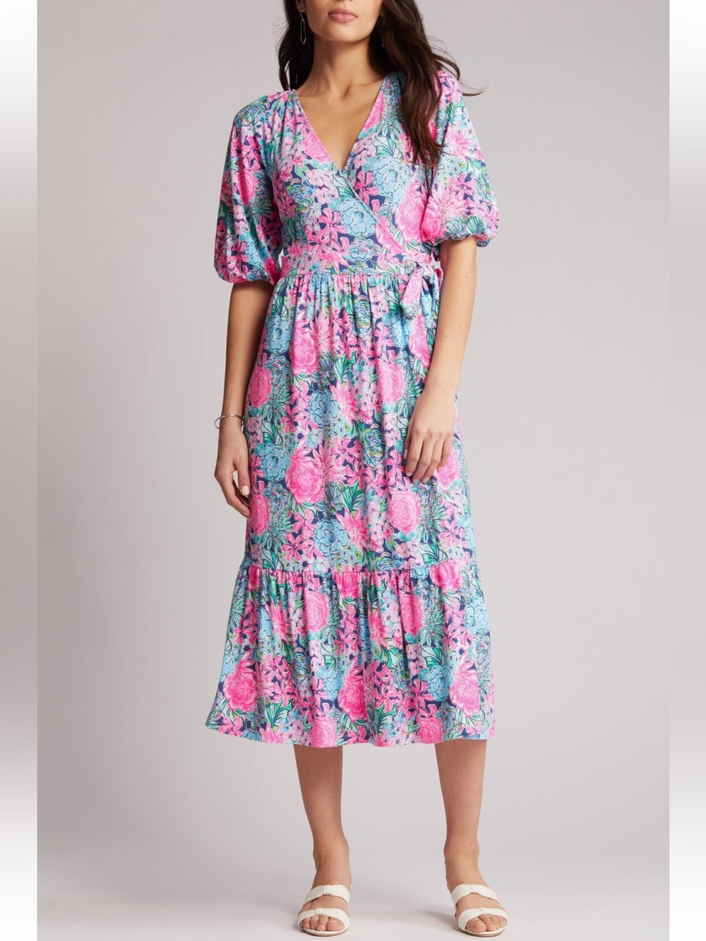 NWT Lilly Pulitzer Brantley Knit Midi Wrap Dress - L